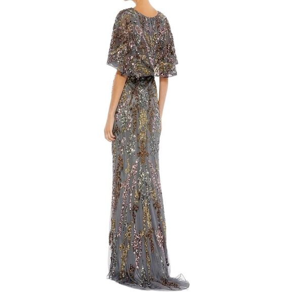 MAC DUGGAL Women’s Sequin Flutter Sleeve Evening Dress in the Size 10 - Picture 8 of 15